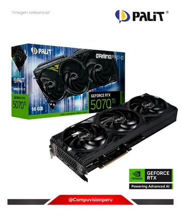PALIT GEFORCE RTX 5070 TI GAMINGPRO-S 16GB GDDR7 CUDA 8960 256BITS HDMI DP ARGB SYNC EVO NE7507T019T2-GB2031U